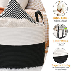 KAKAMAY nursery storage basket soft-touch design ideal for blankets and toys.