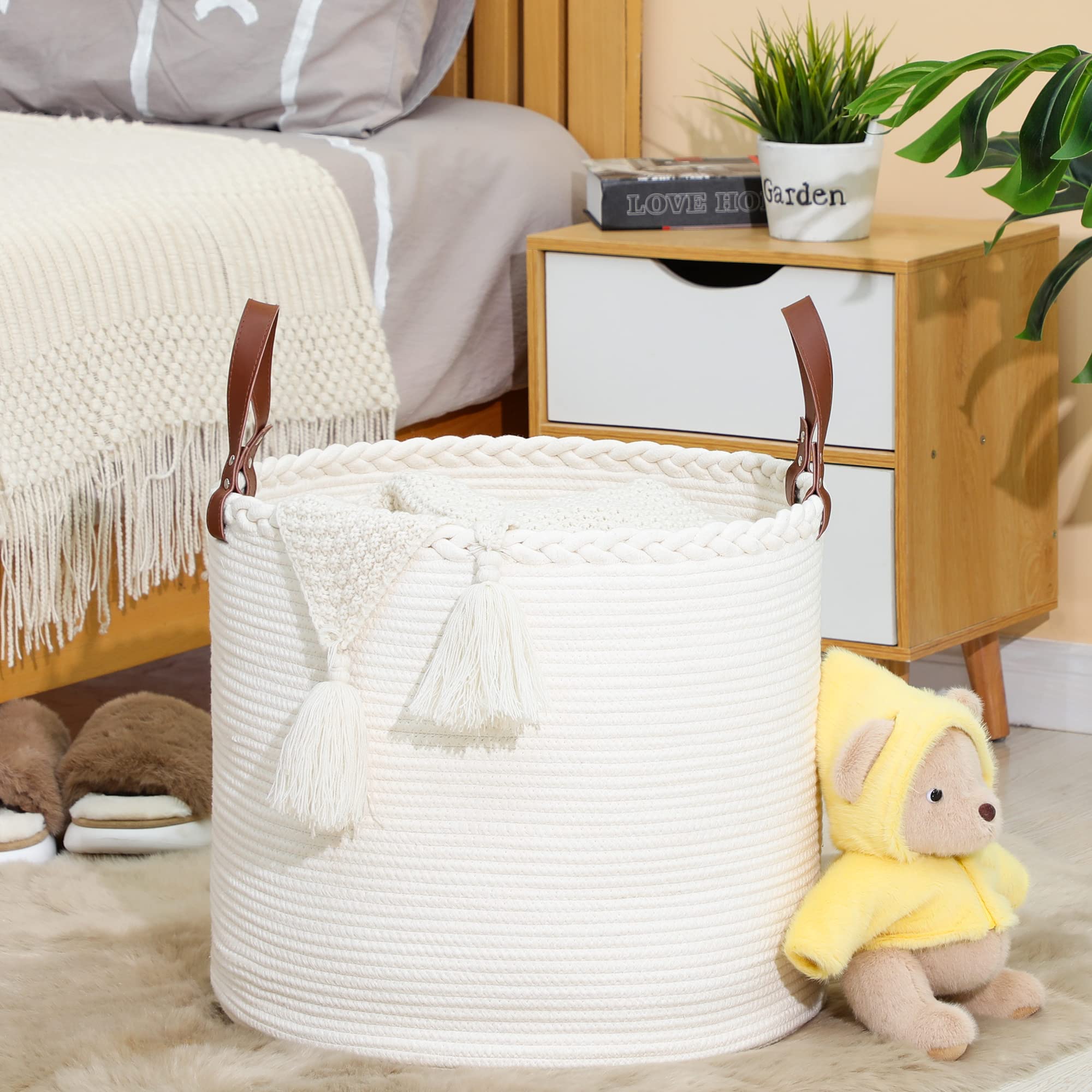 KAKAMAY nursery storage basket holds toys and books for organized playroom