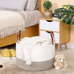 KAKAMAY nursery storage basket demonstrates versatile organization for toys and blankets.