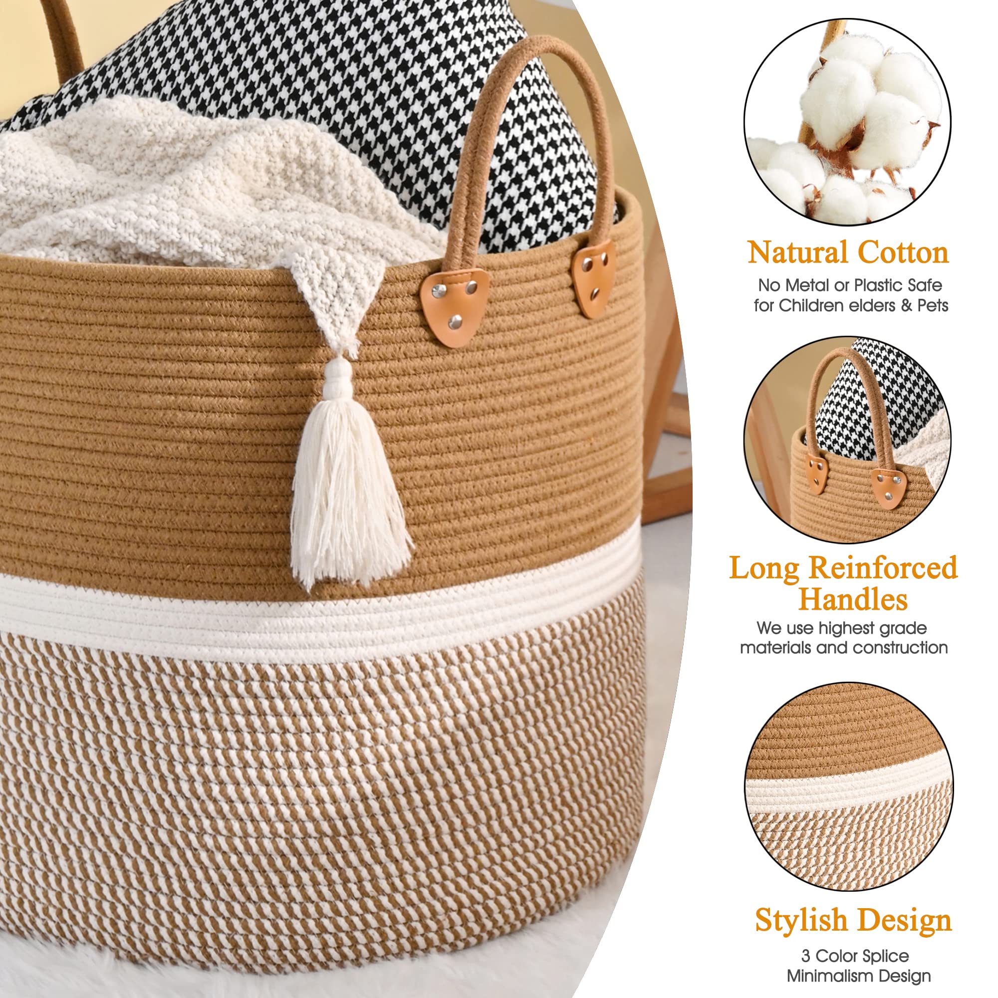 KAKAMAY toy-storage basket helps keep kids room tidy and easy to reach.