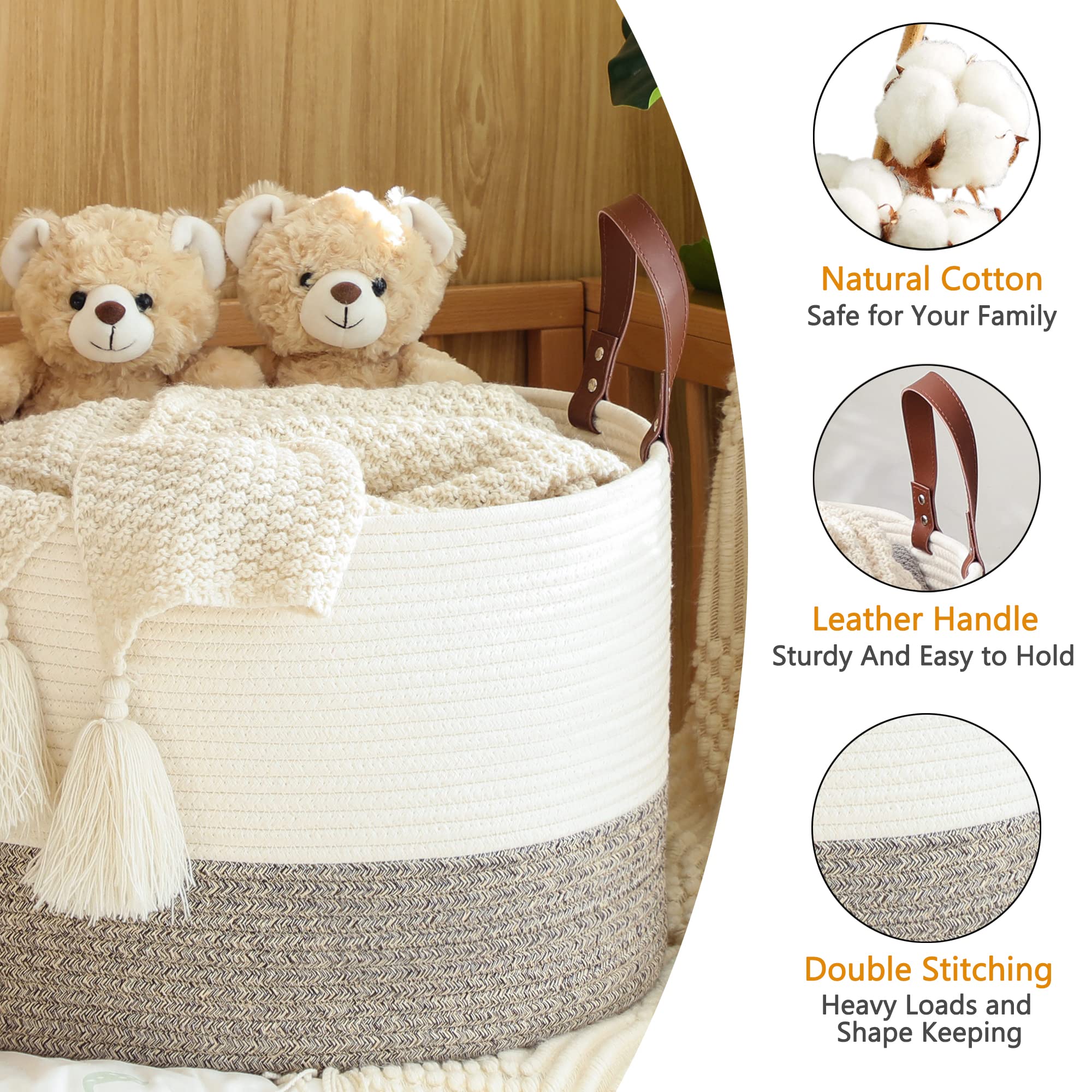 KAKAMAY toy storage basket shown with colorful blocks for easy cleanup.