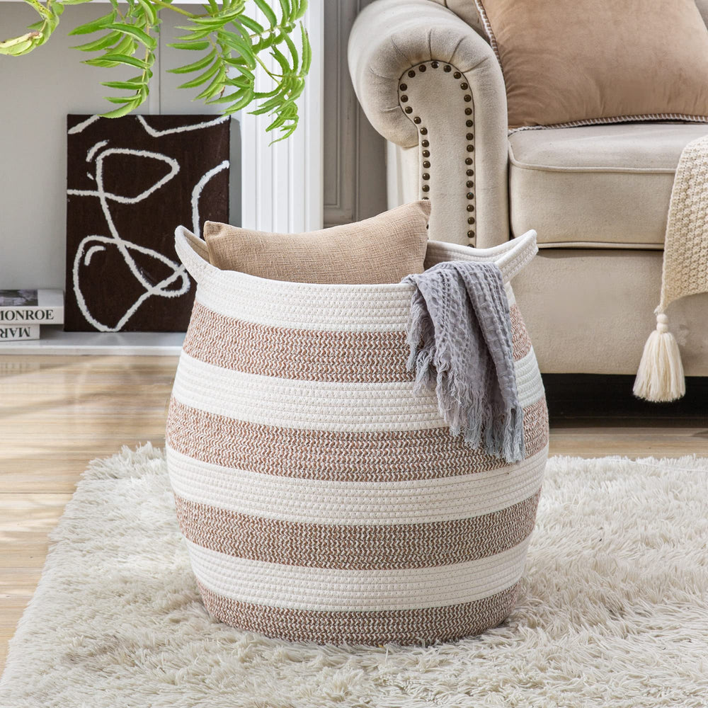 KAKAMAY rose-woven basket ready for gentle washing and air dry