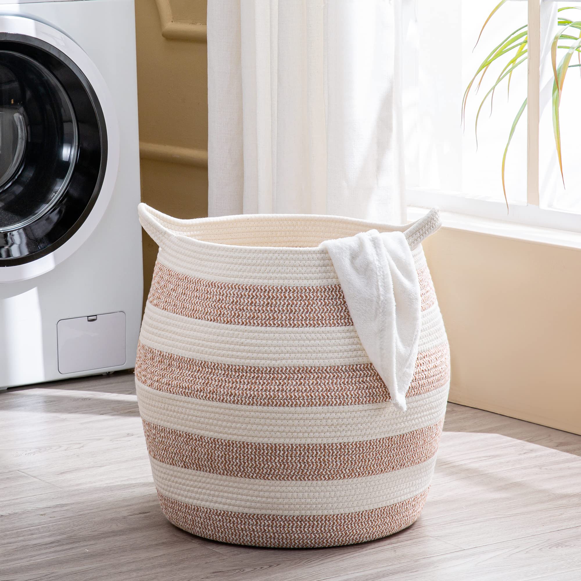 KAKAMAY rose-woven nursery storage basket organizing toys and blankets