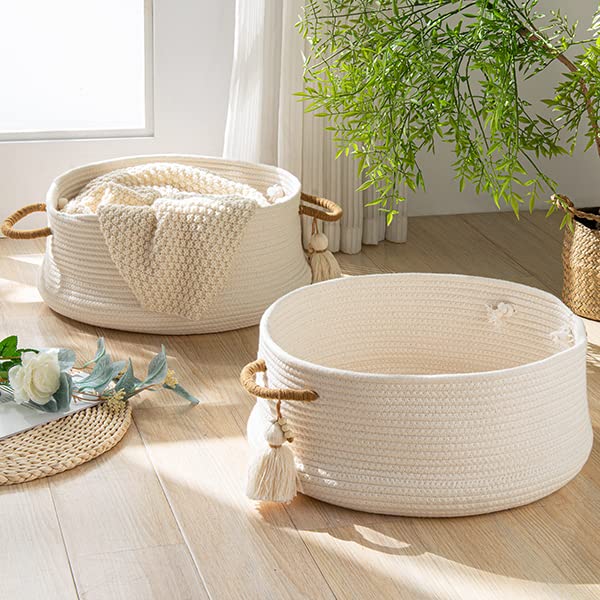 KAKAMAY decorative storage basket complements home decor while reducing clutter