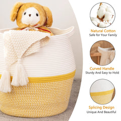 KAKAMAY woven basket side view demonstrates portable, collapsible design for living spaces