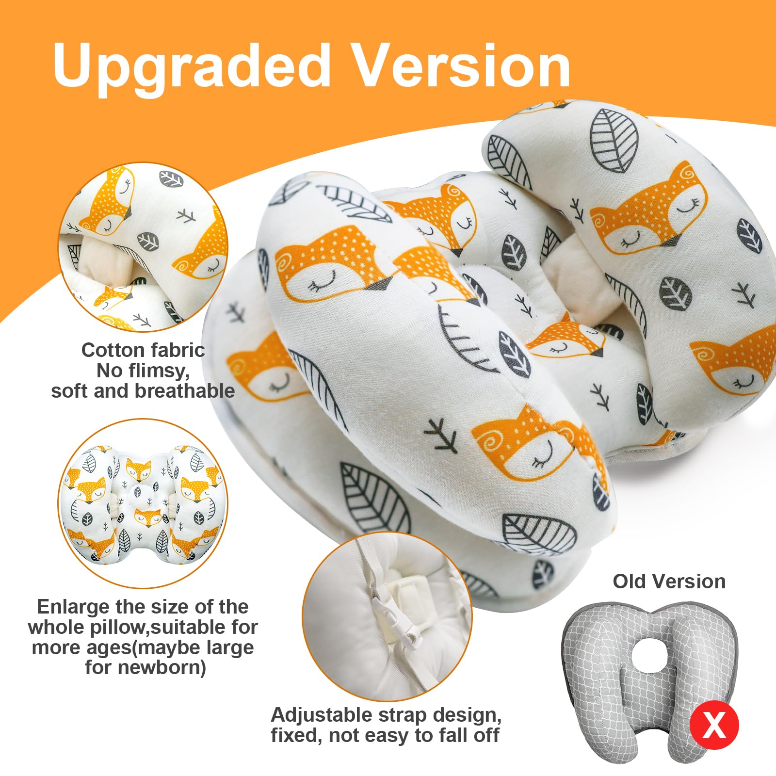 KAKIBLIN 2-in-1 travel pillow demonstrating versatile head and neck support.