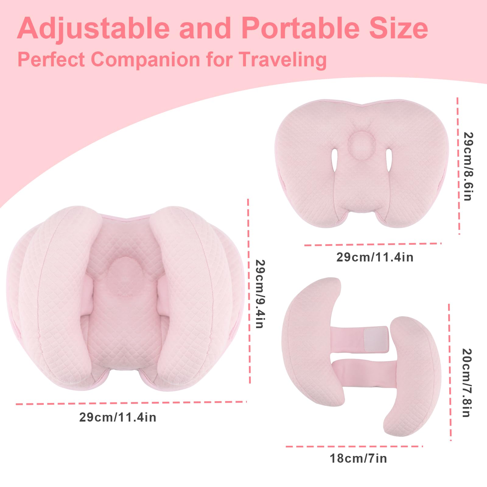 KAKIBLIN adjustable-width neck pillow fits 3-5 inches for versatile head support