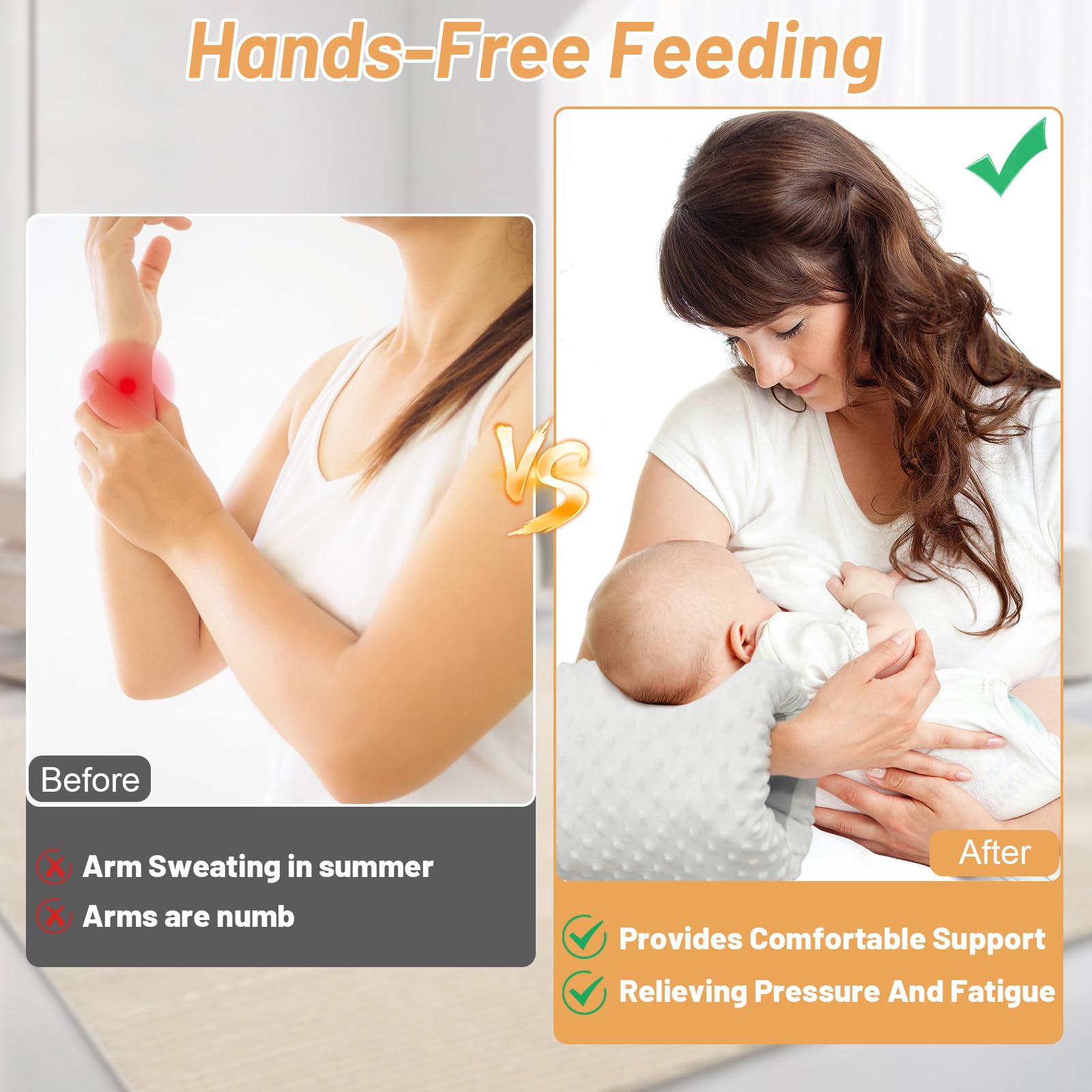 KAKIBLIN arm pillow features breathable mesh material for baby comfort.