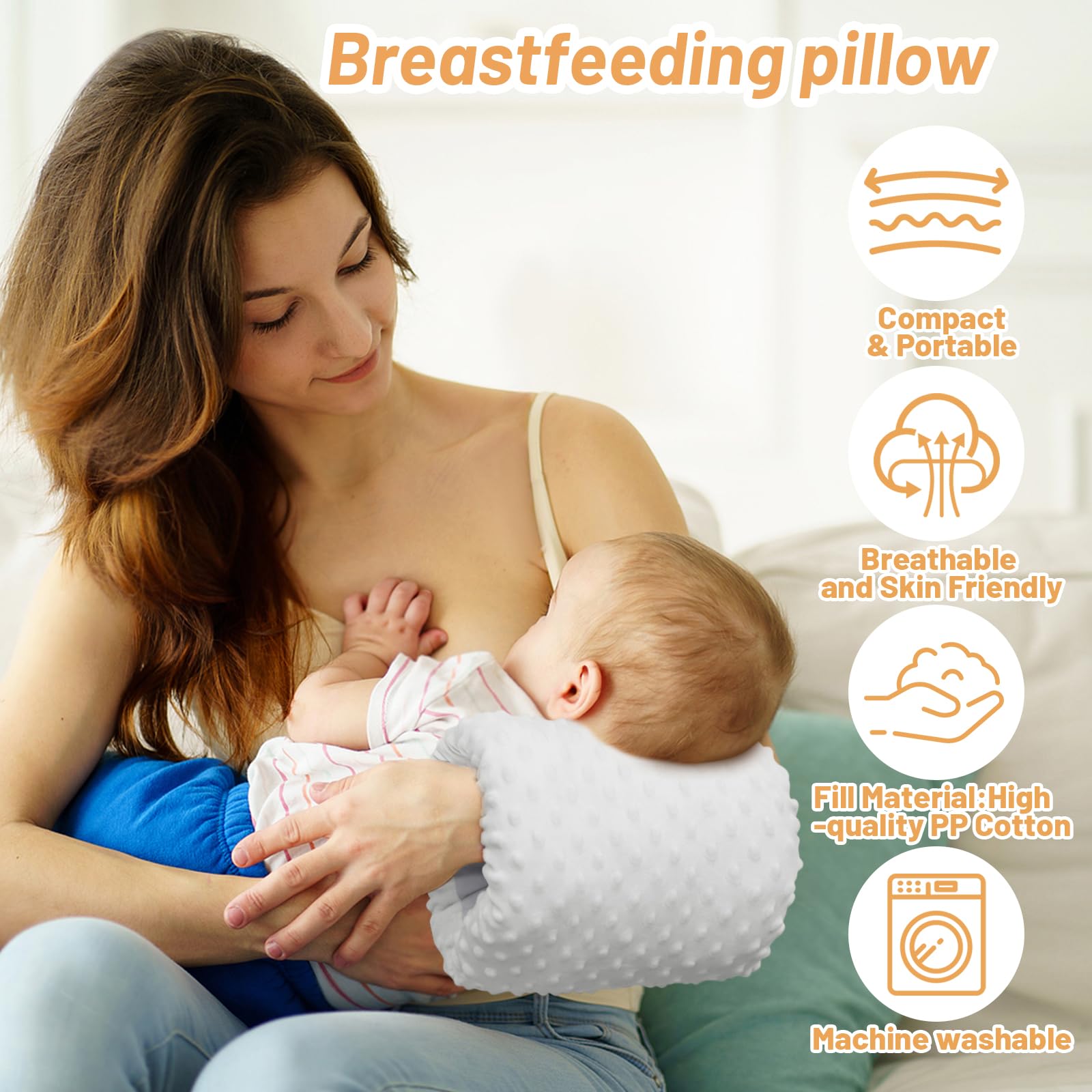 KAKIBLIN arm pillow for bottle feeding helps stabilize the baby’s angle.