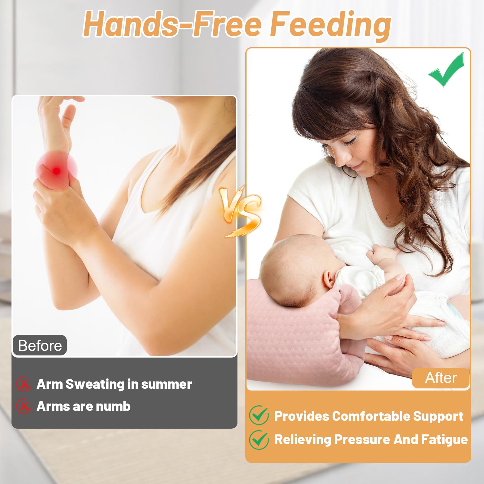 KAKIBLIN pillow aligns baby for proper latch angle during feeding.