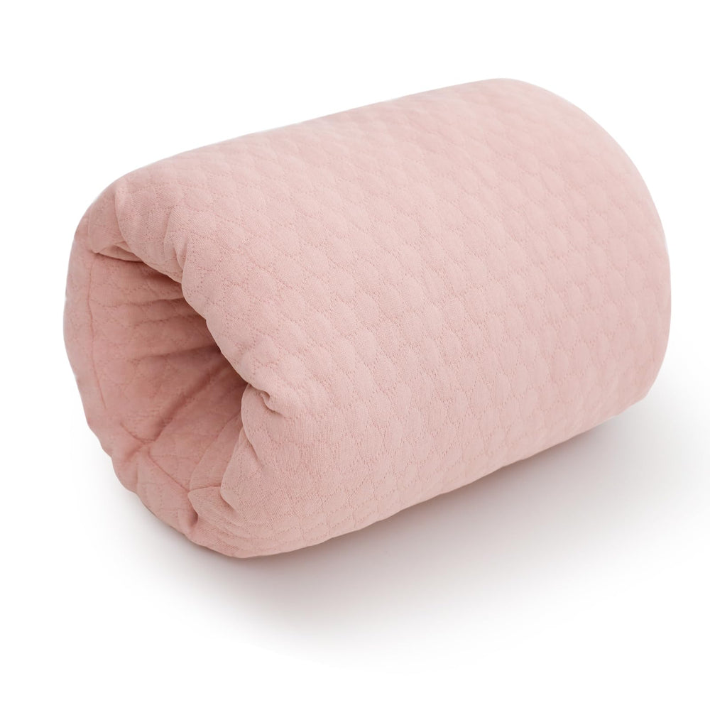 KAKIBLIN pink baby feeding arm pillow front view for comfortable feeding.