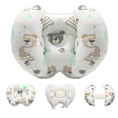 KAKIBLIN baby head-neck support pillow banana-bear front view for travel comfort.