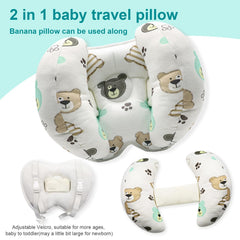 KAKIBLIN banana-bear removable neck pillow offers easy cleaning and flexible use.