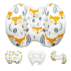KAKIBLIN baby head-neck support pillow closeup showing plush fabric for comfort.