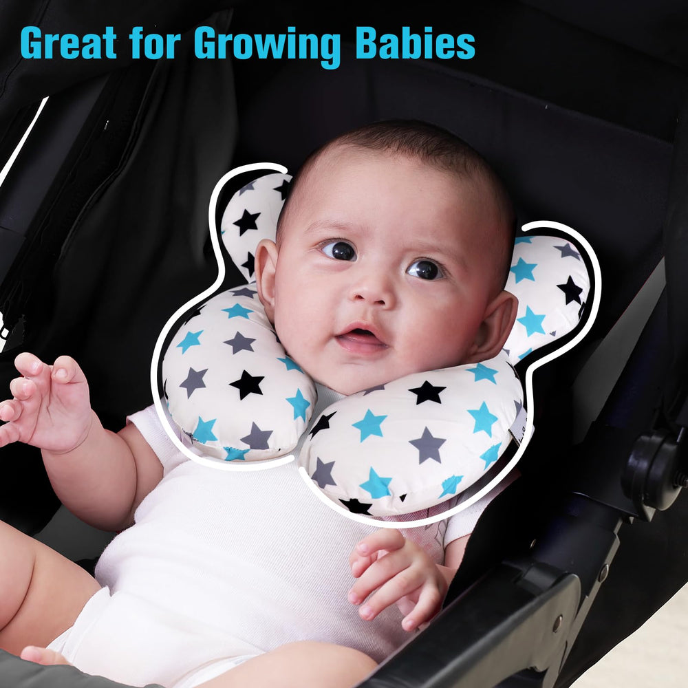 KAKIBLIN Baby Neck Pillow car-seat use demonstrates secure portable head support