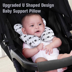 KAKIBLIN baby neck pillow ready for car seat travel.