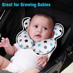 KAKIBLIN Baby Neck Pillow car-seat use demonstrates secure portable head support