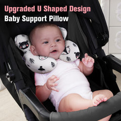 KAKIBLIN neck pillow in car seat provides secure head support.