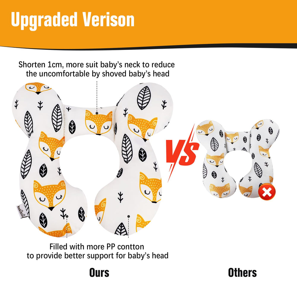 KAKIBLIN baby neck pillow soft fabric closeup highlights gentle-on-skin feel.