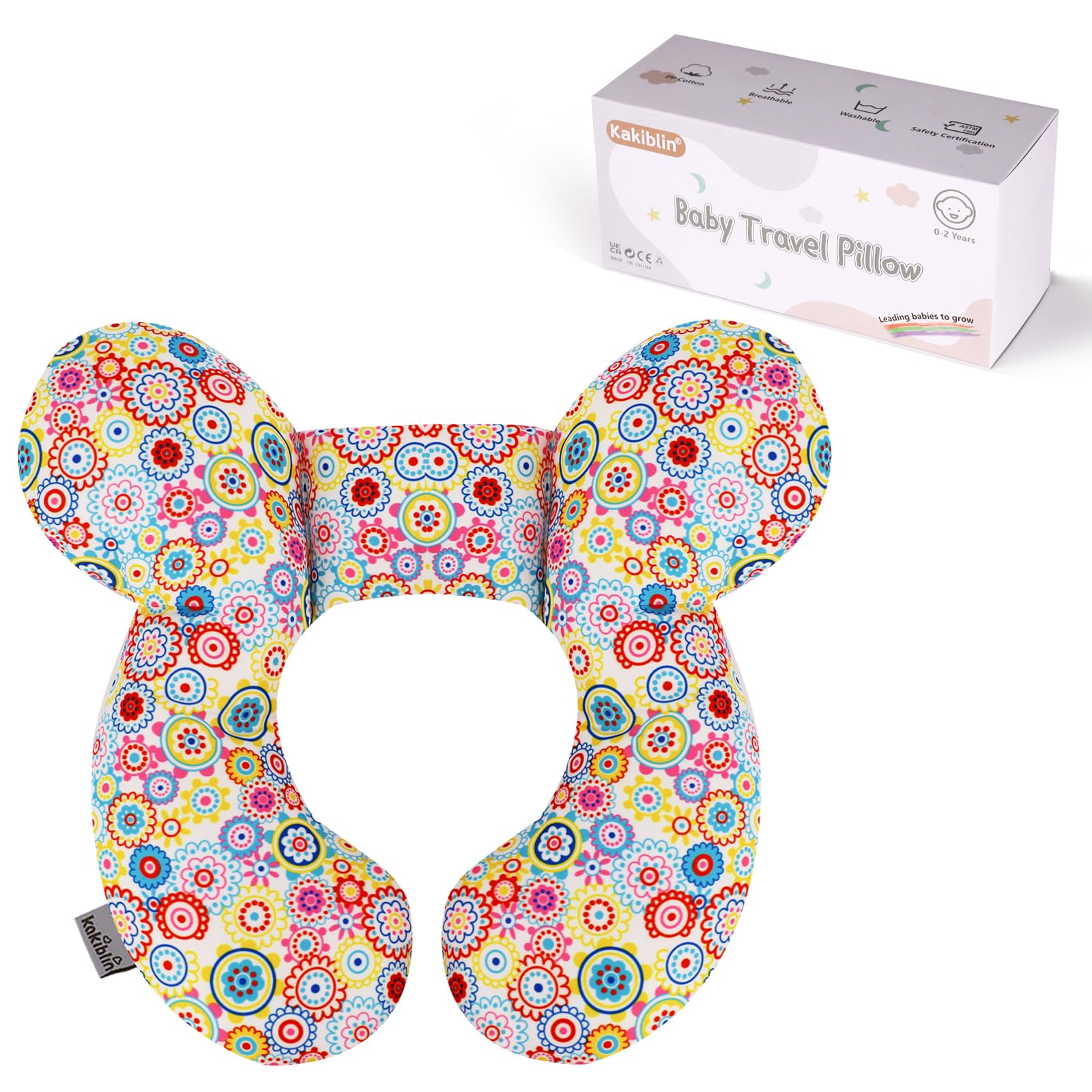 KAKIBLIN baby neck pillow U-shape design supports head on car trips