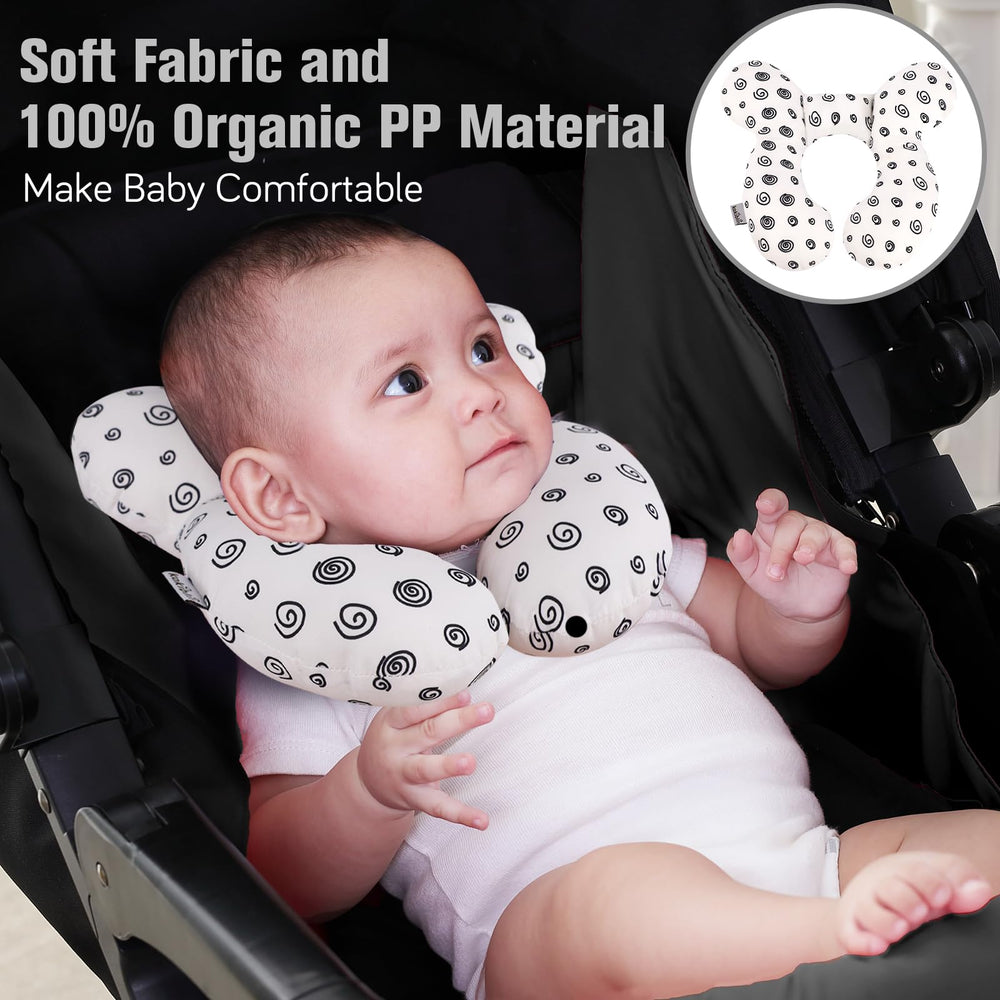 KAKIBLIN U shaped upgraded pillow supports baby's neck in car seats.