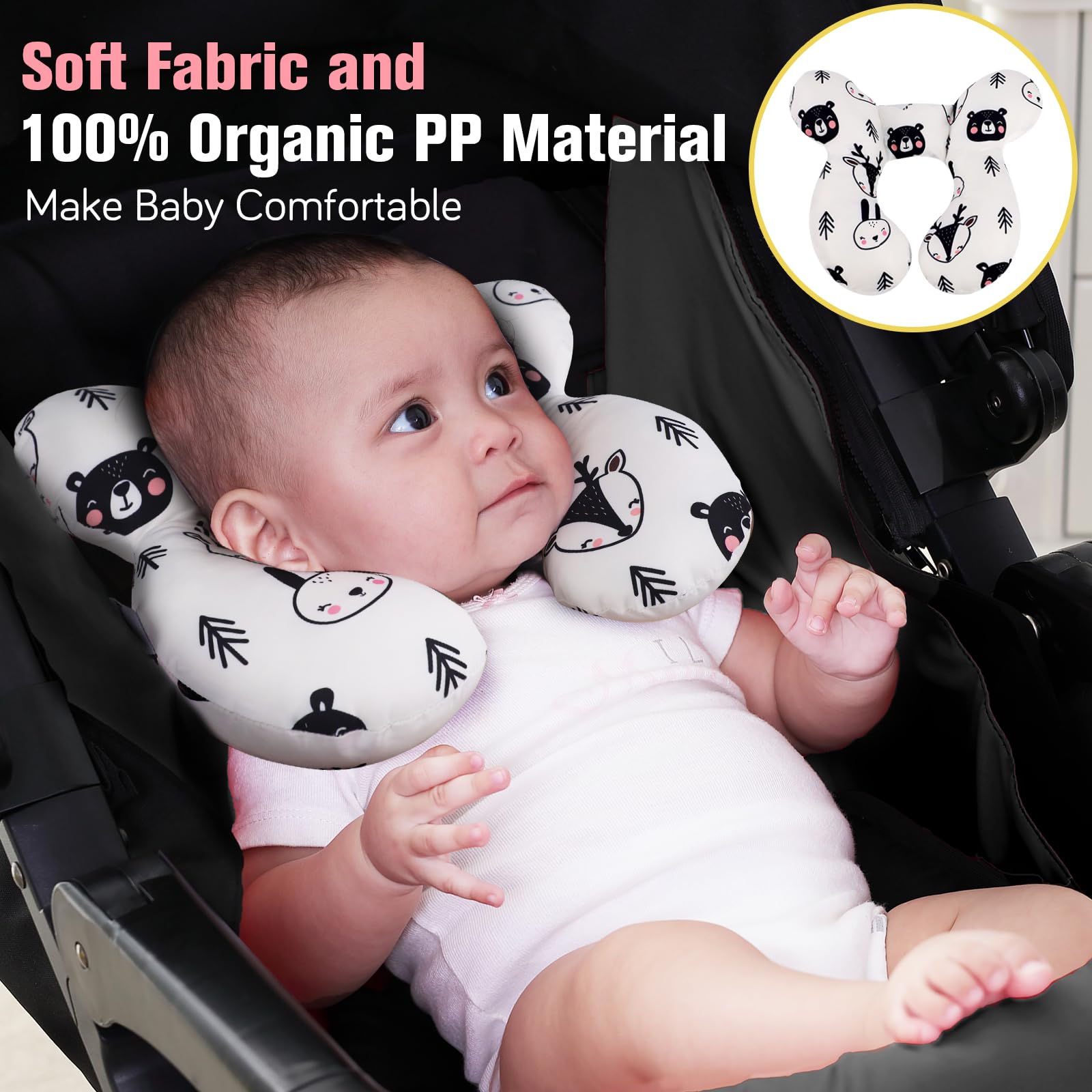 KAKIBLIN bear neck pillow unique shape supports the neck.