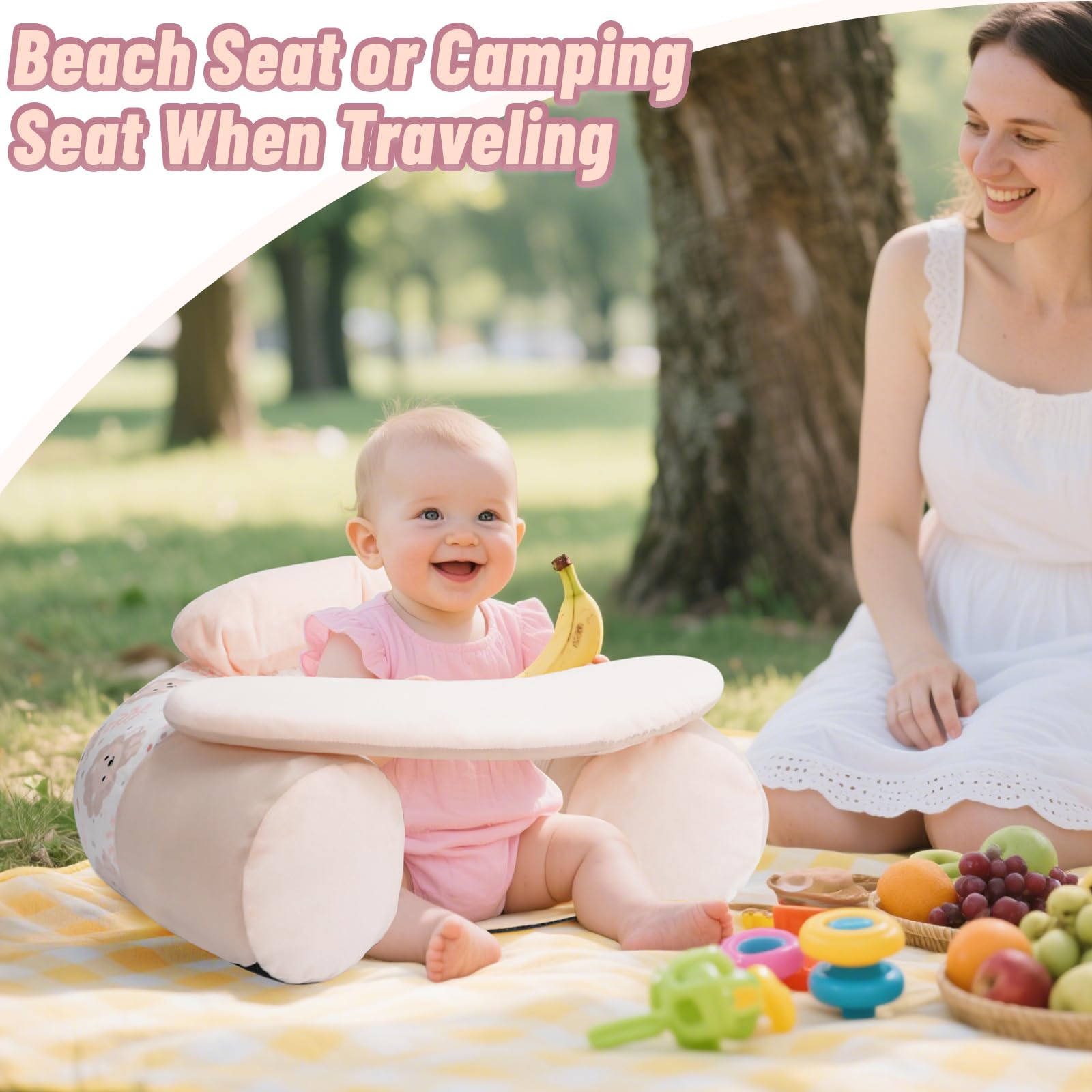 KAKIBLIN Baby Sit Me Up Seat removable cover for easy cleaning after meals.