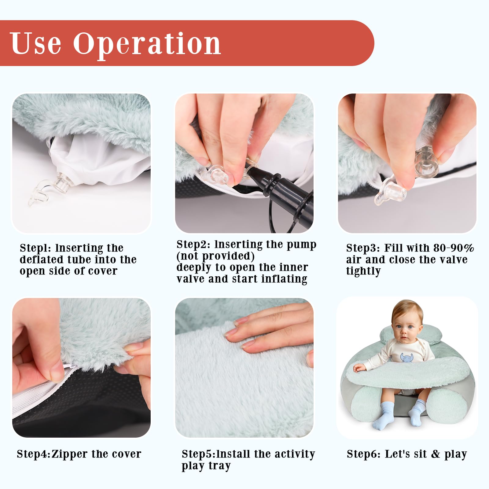 KAKIBLIN Baby Sit Me Up Seat removable cover is easy to clean