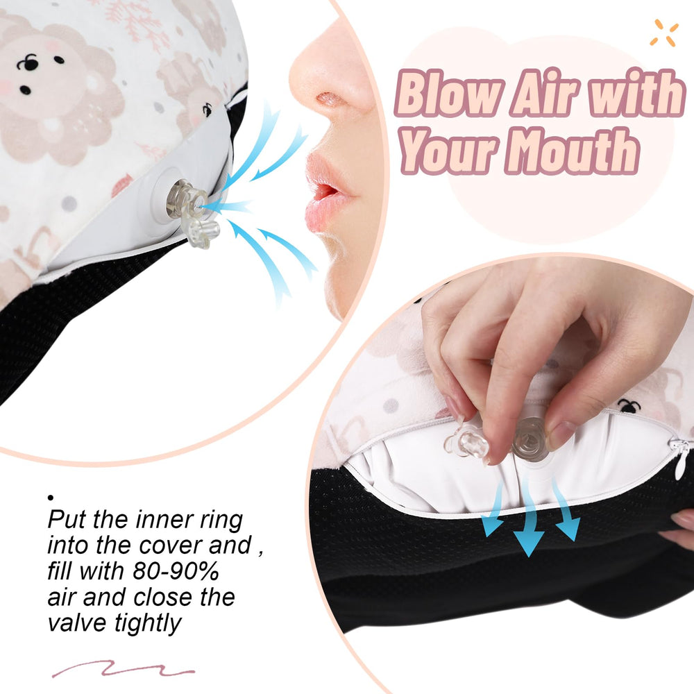 KAKIBLIN Baby Sit Me Up Seat setup steps showing quick 30-second inflation.
