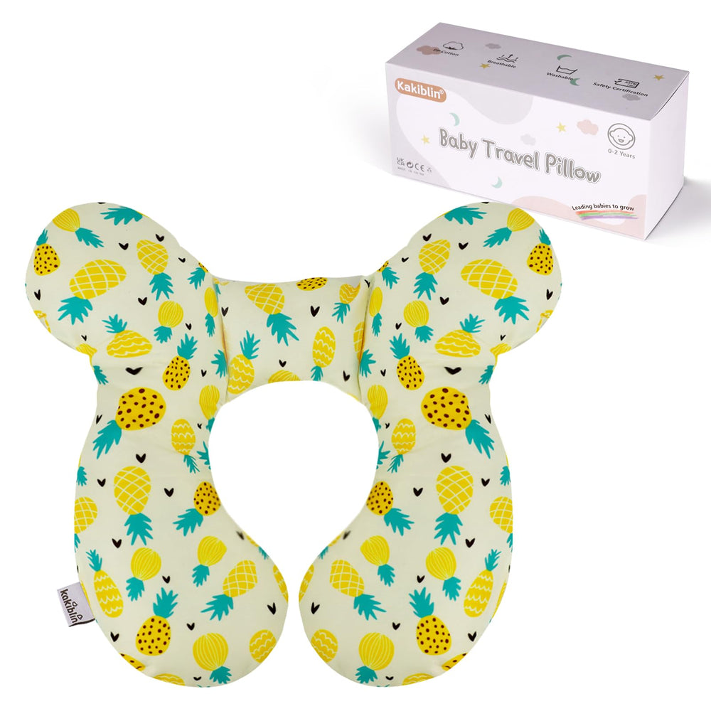 KAKIBLIN Baby Travel Pillow front view with U-shape neck support for car trips