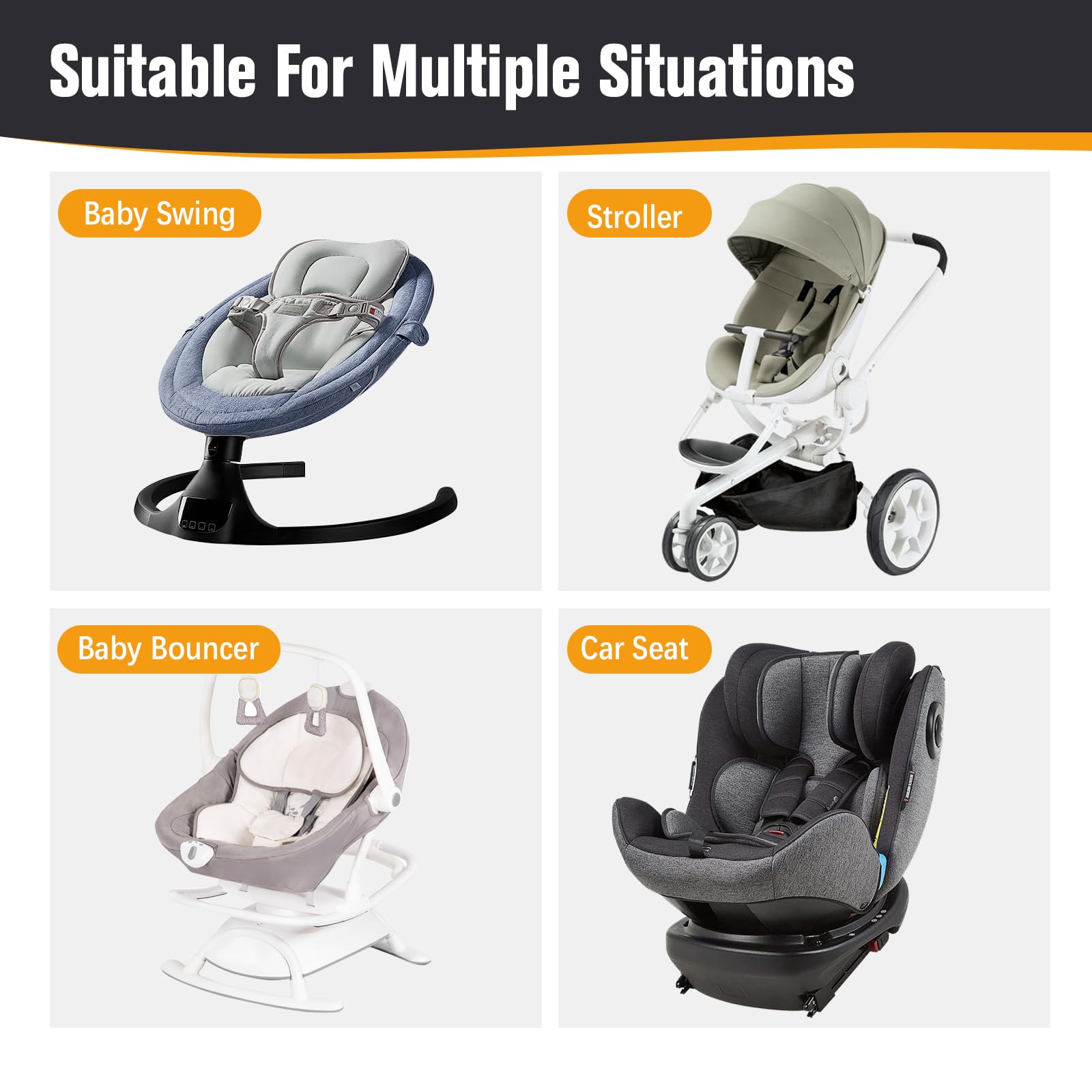 KAKIBLIN Baby Travel Pillow in stroller for portable nap time.