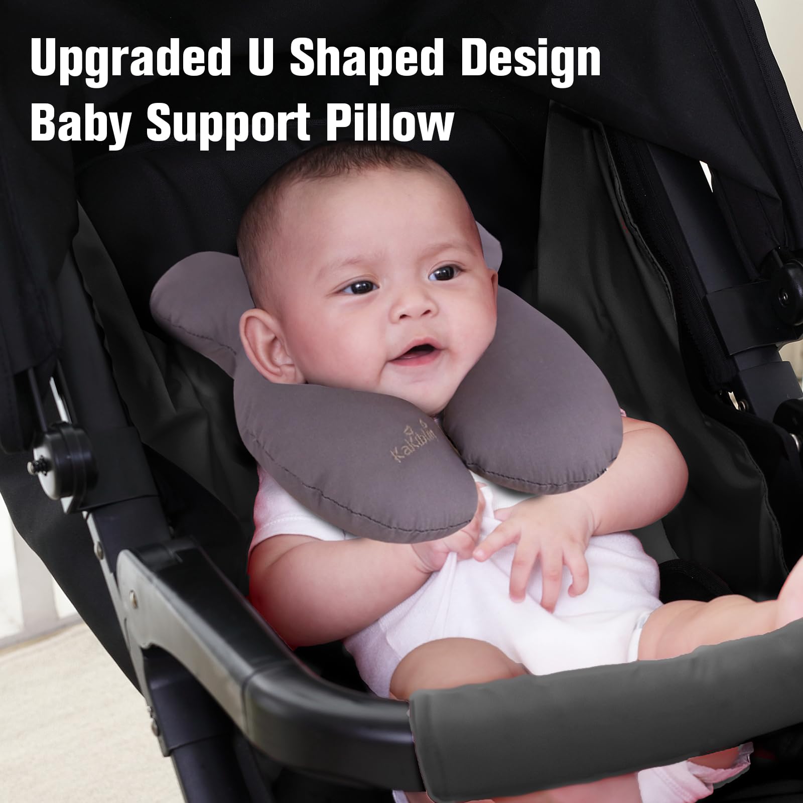 KAKIBLIN Baby Travel Pillow unique shape provides stable head and neck support.