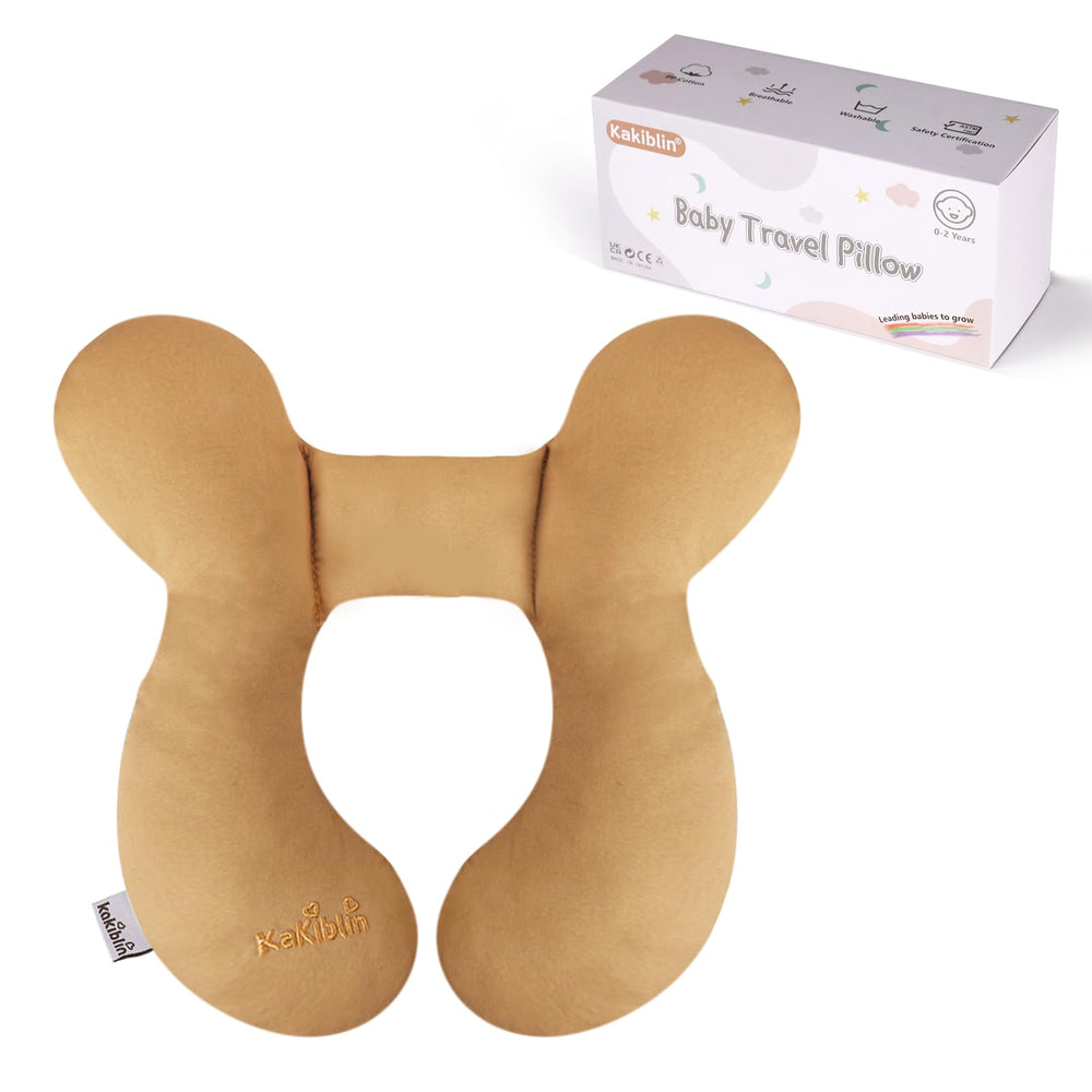 KAKIBLIN baby travel pillow head-support provides gentle stabilization for car rides.