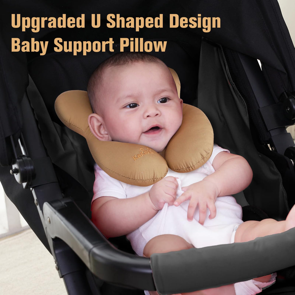 KAKIBLIN baby travel pillow in car seat offers secure head posture during rides.