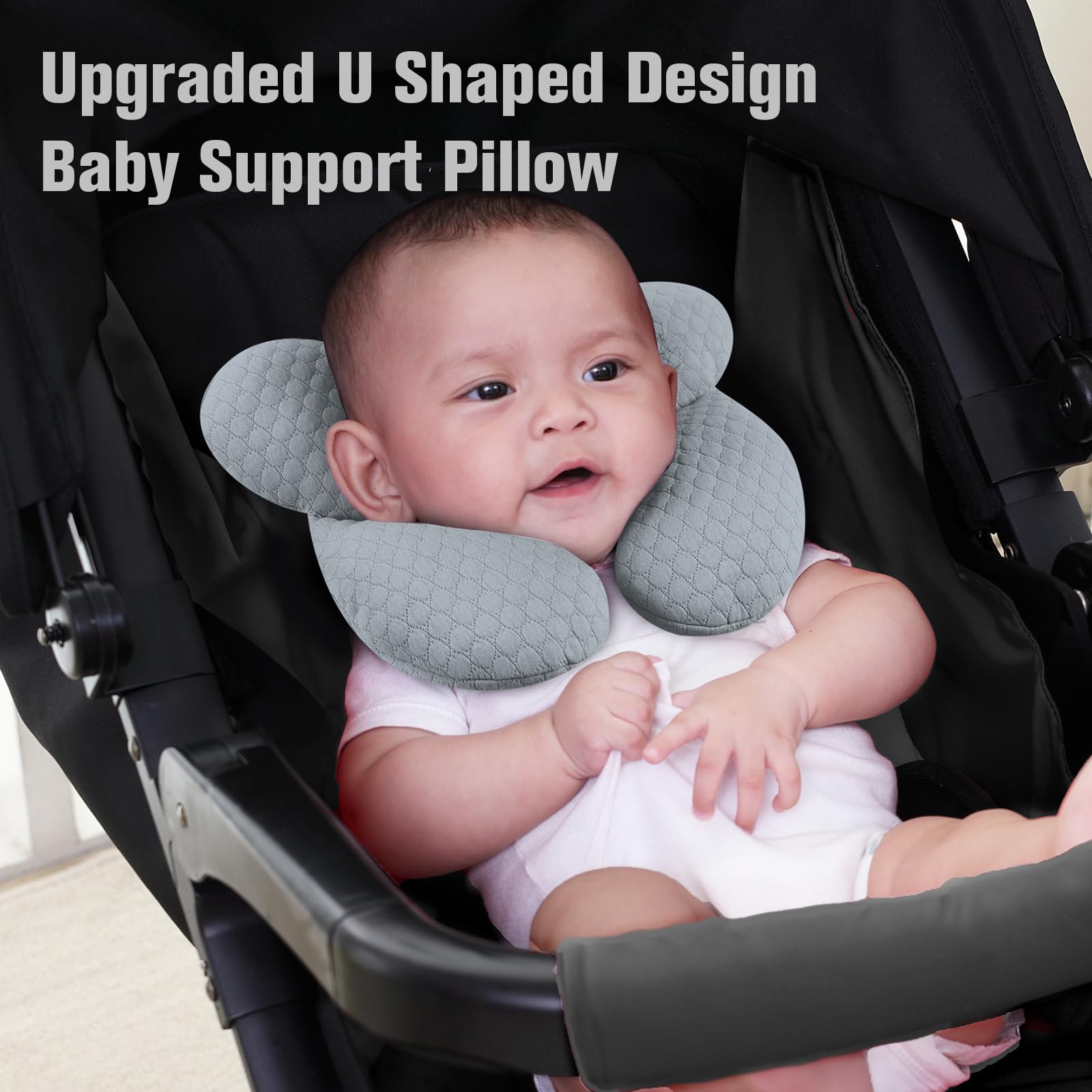 KAKIBLIN travel pillow is lightweight and portable for car, stroller, or swing use.