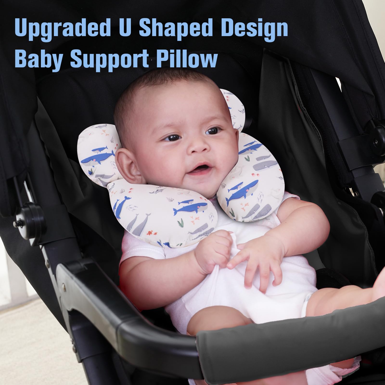 KAKIBLIN lightweight travel pillow is easy to carry in car seats, strollers, and swings.
