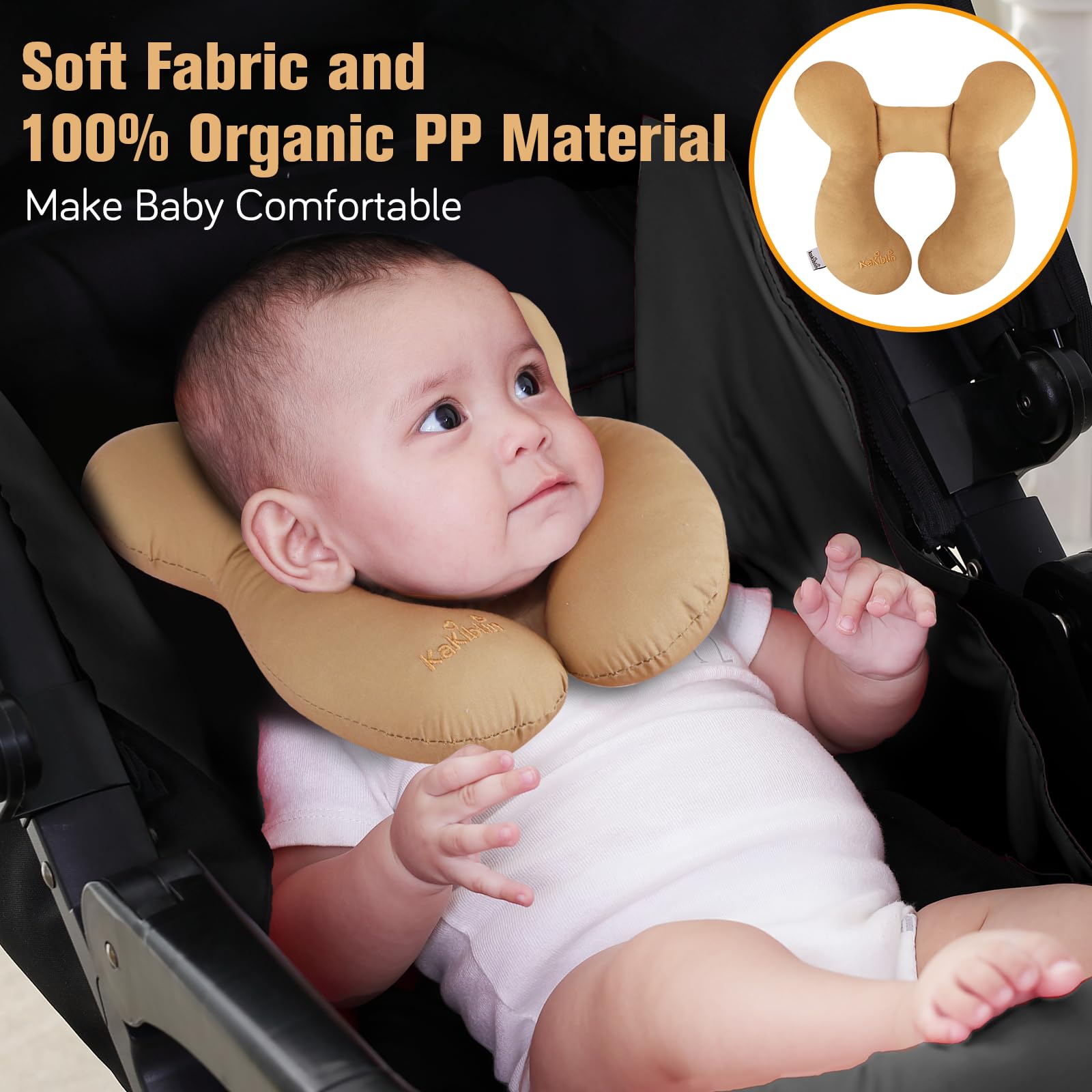 KAKIBLIN infant neck-support pillow helps keep tiny heads aligned in strollers.