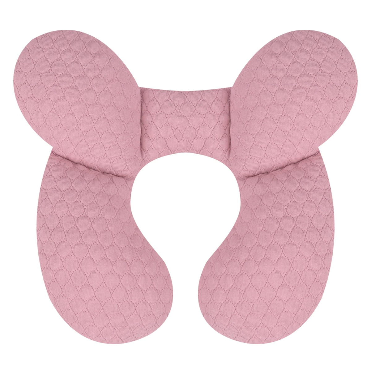 KAKIBLIN baby travel pillow pink side view provides head support on car seat