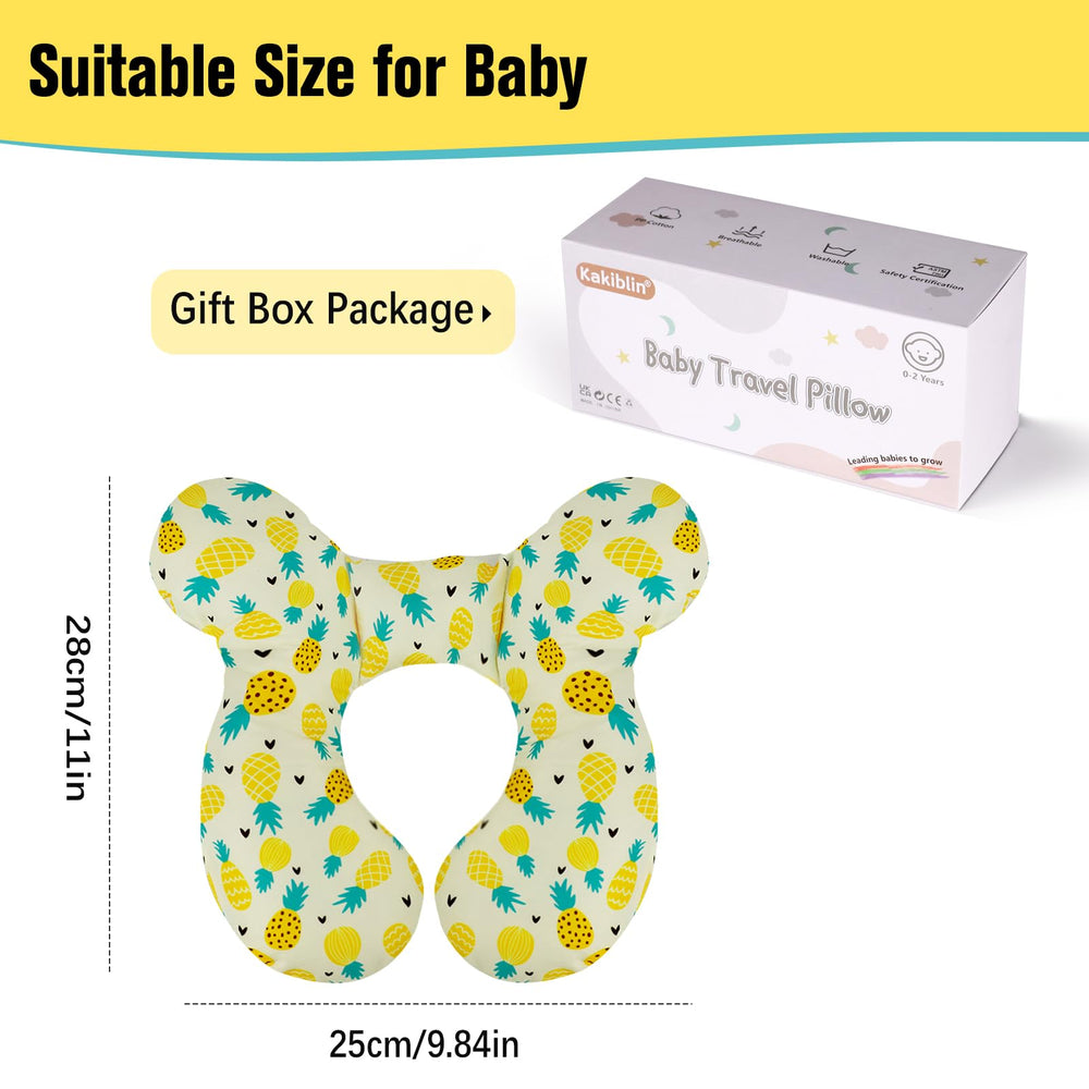 KAKIBLIN Baby Travel Pillow size 25x28cm ideal for compact storage