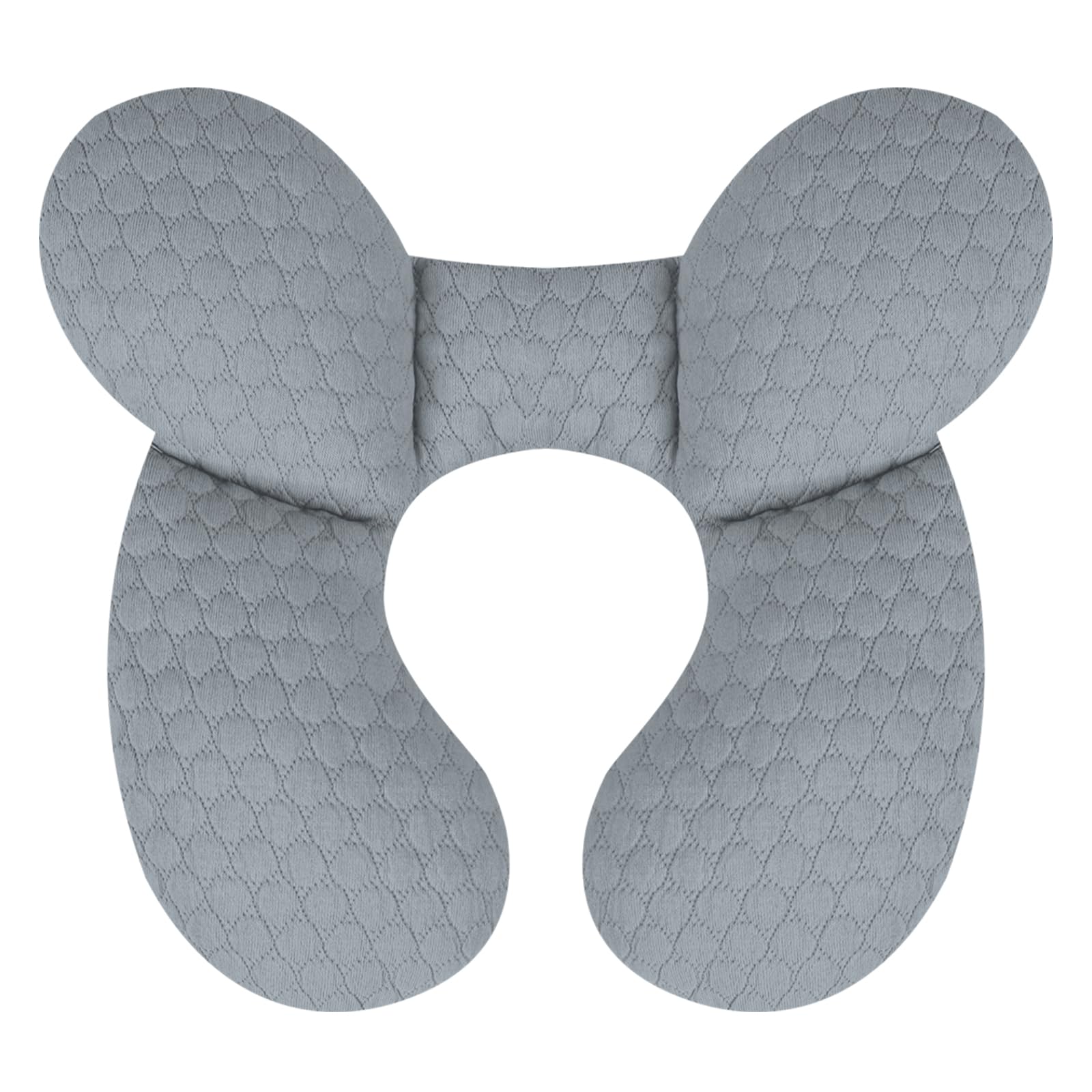 KAKIBLIN Baby Travel Pillow shows the U-shaped design providing steady head support on car rides.