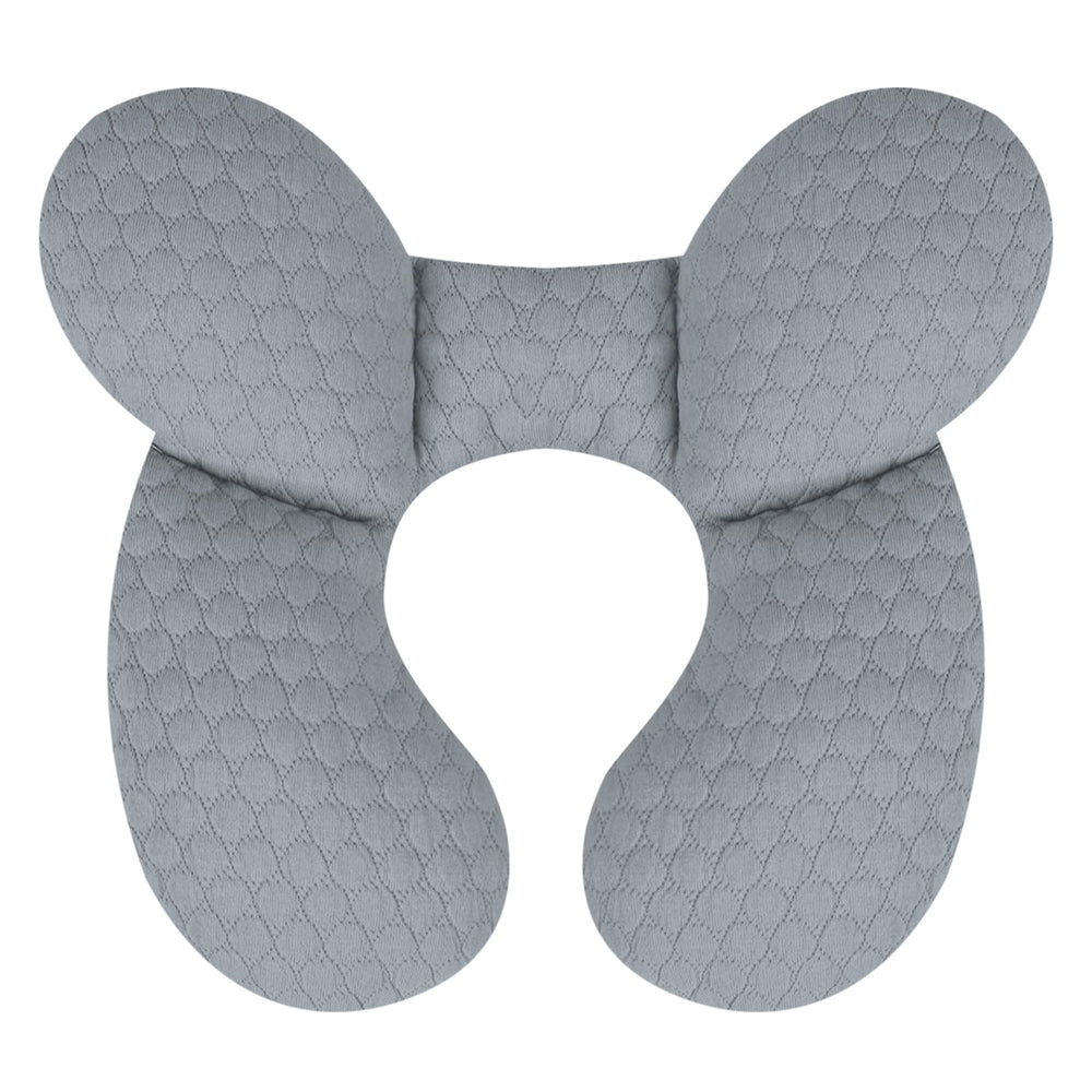 KAKIBLIN Baby Travel Pillow shows the U-shaped design providing steady head support on car rides.