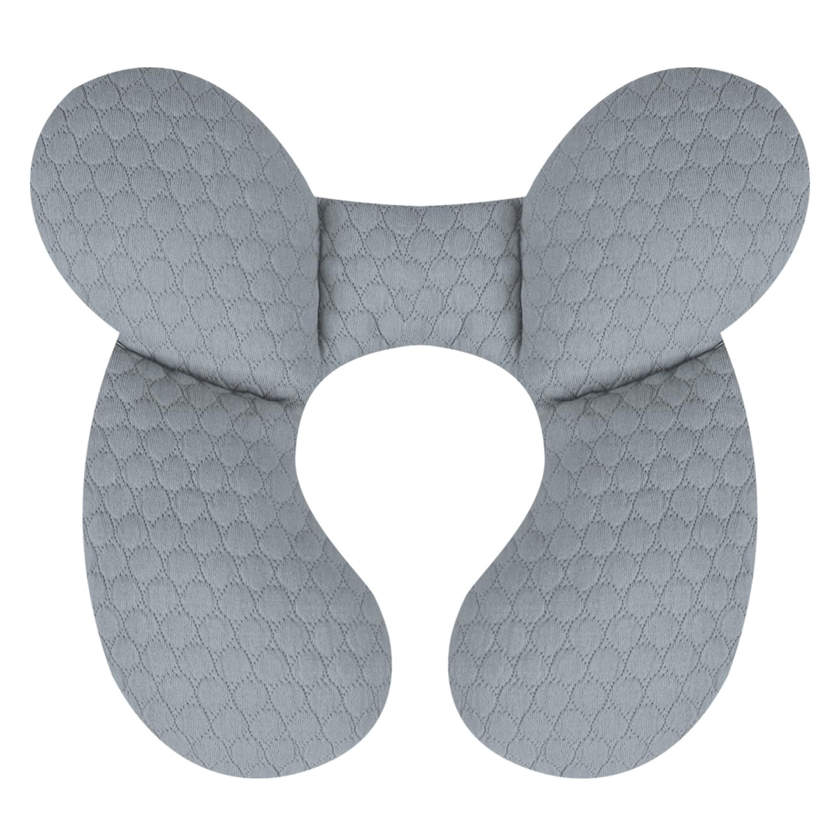 KAKIBLIN Baby Travel Pillow shows the U-shaped design providing steady head support on car rides.