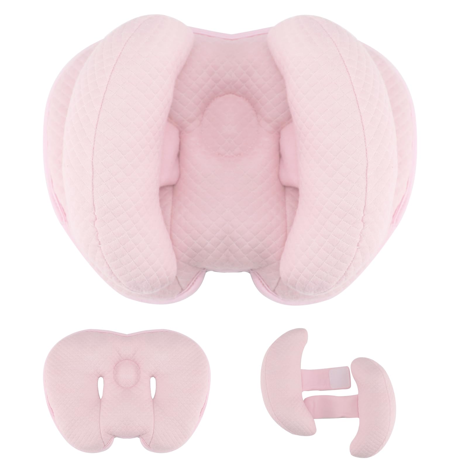 KAKIBLIN banana neck pillow close-up shows adjustable size for growing babies.