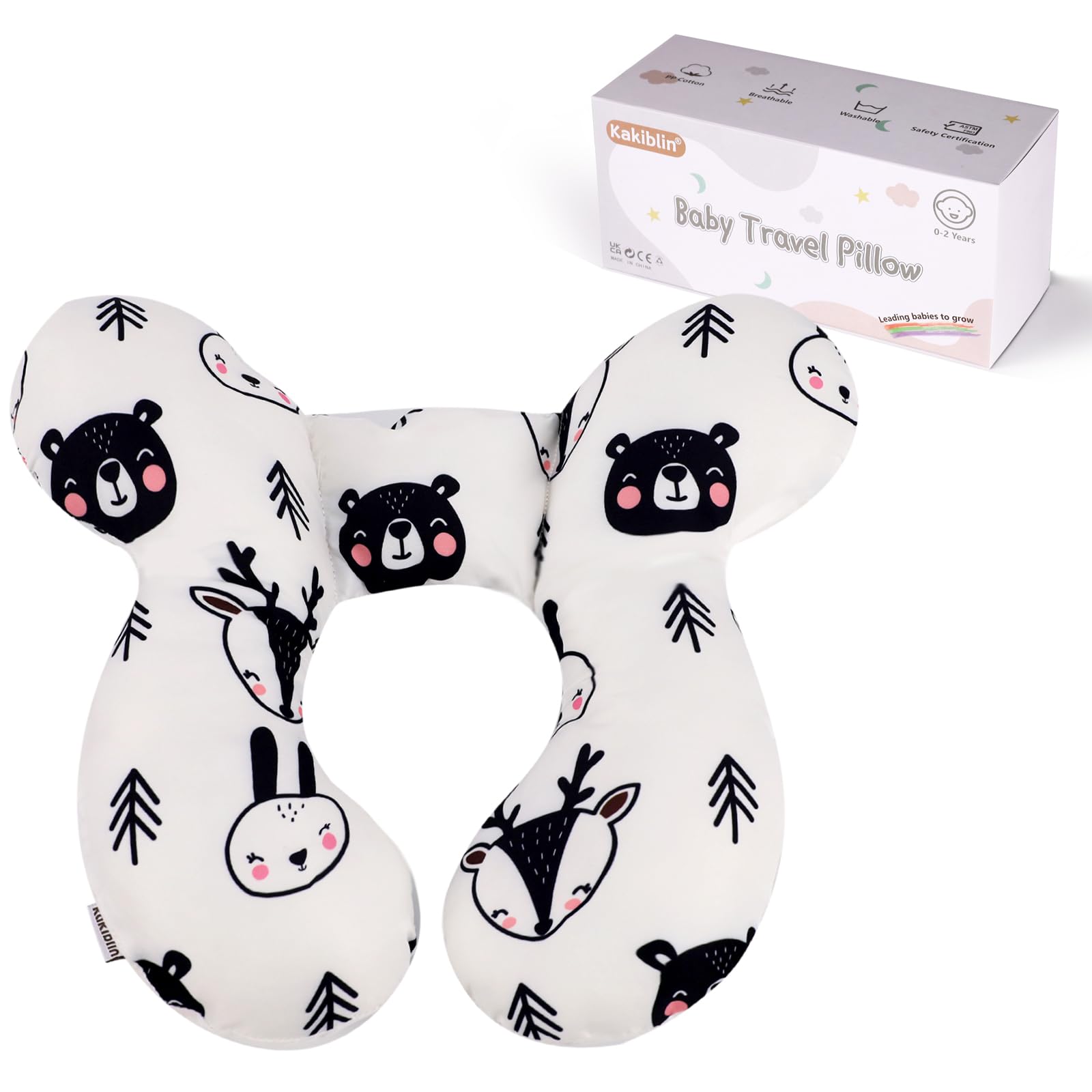 KAKIBLIN bear neck pillow close view showing head support.