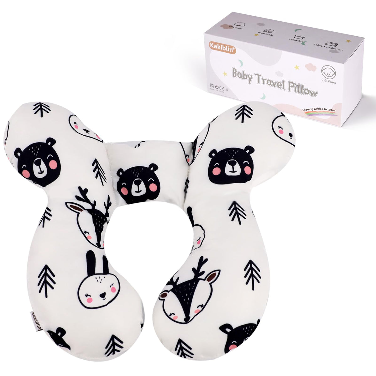 KAKIBLIN bear neck pillow close view showing head support.