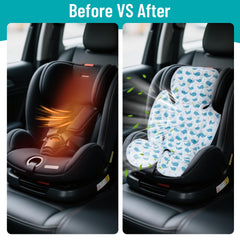 KAKIBLIN car seat cooling pad universal fit demonstrates compatibility with most car seats and strollers