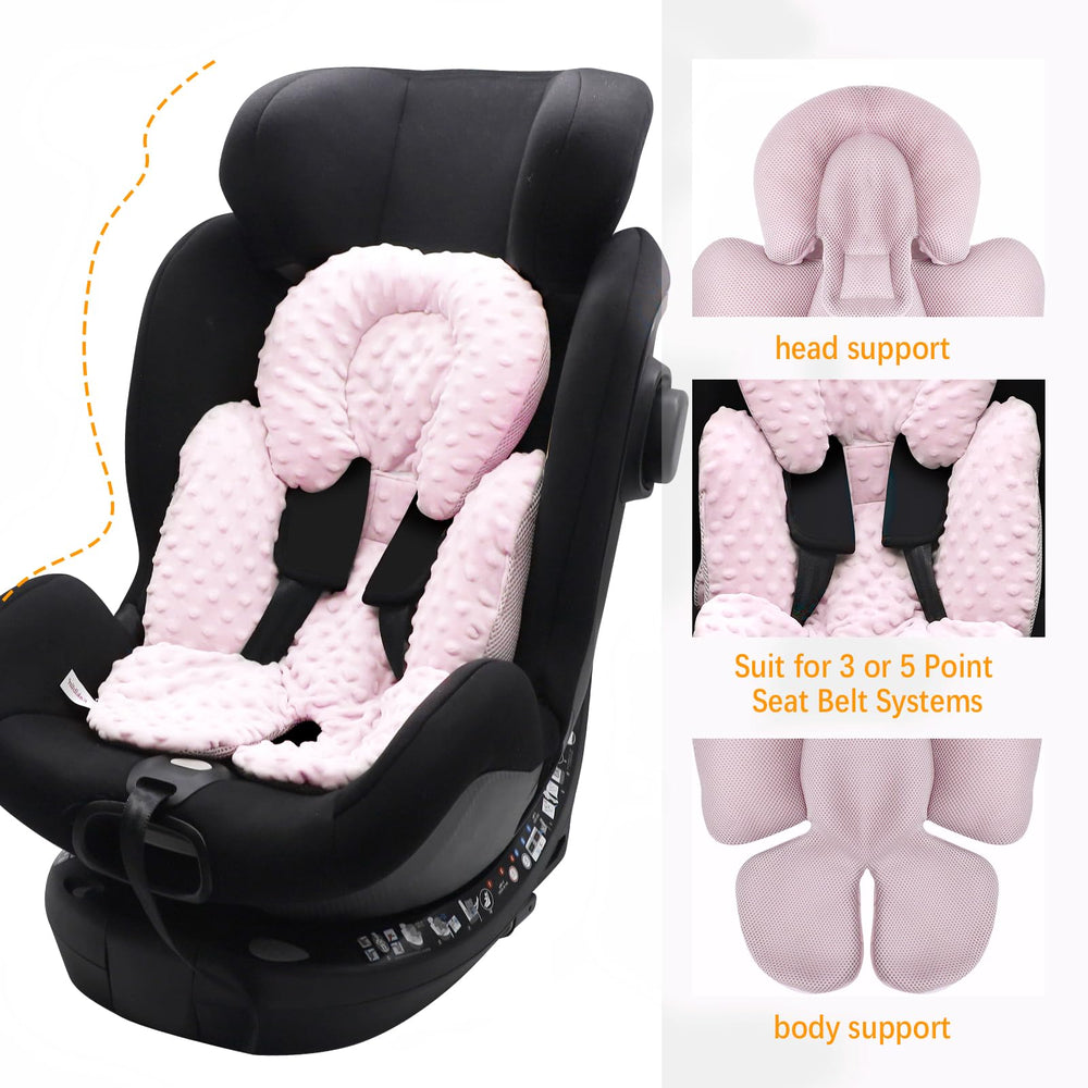KAKIBLIN pink mesh side promotes airflow during travel for baby comfort