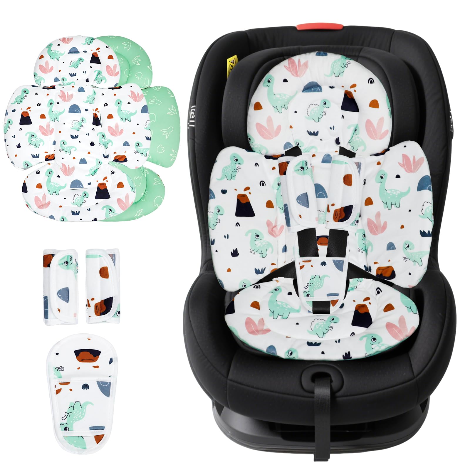 KAKIBLIN infant car seat insert head support for newborn comfort during rides.