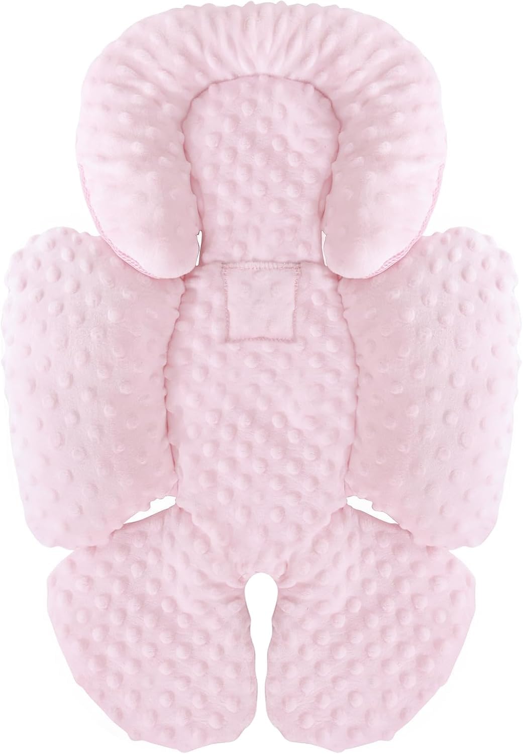 KAKIBLIN infant car seat insert pink velvet side offers gentle comfort for newborns on rides