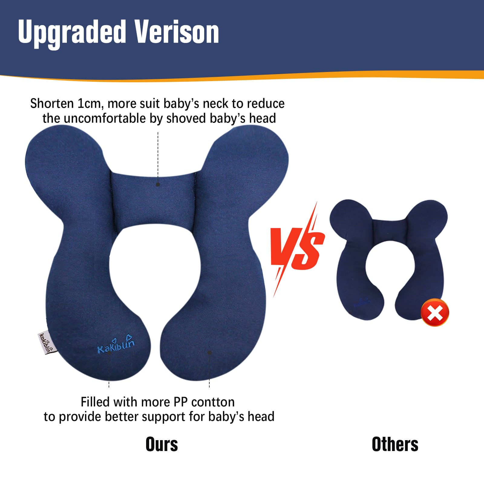 KAKIBLIN newborn neck support keeps baby's head safe in car seats.